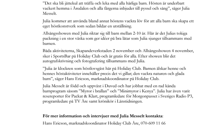 Julia Messelt på Holiday Club Åre