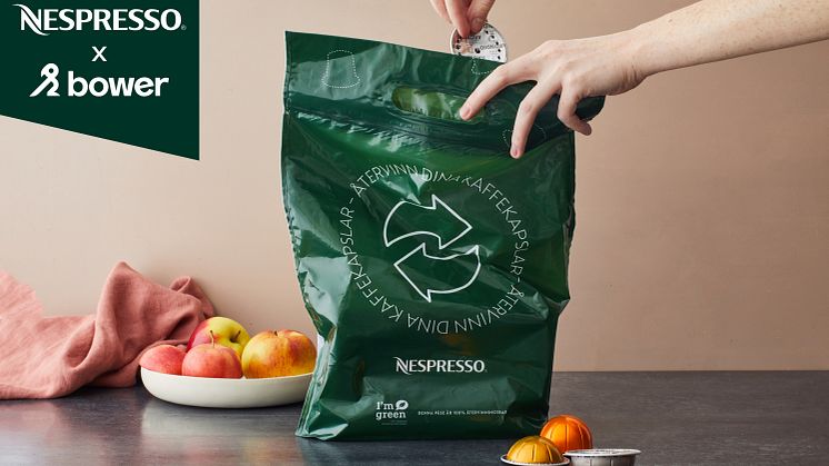 Nespresso i samarbete med Bower – samla poäng när du återvinner dina kaffekapslar!