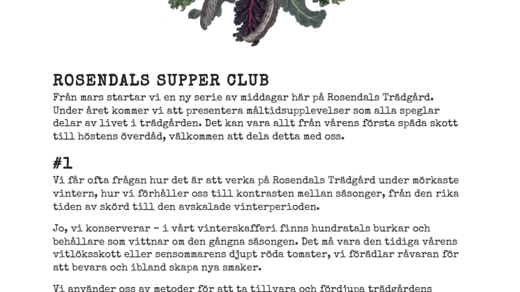 Rosendals Supper Club - att följa livet i trädgården på tallriken !