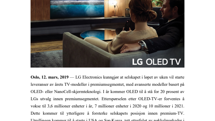 LG starter den globale utrullingen av 2019s TV-modeller