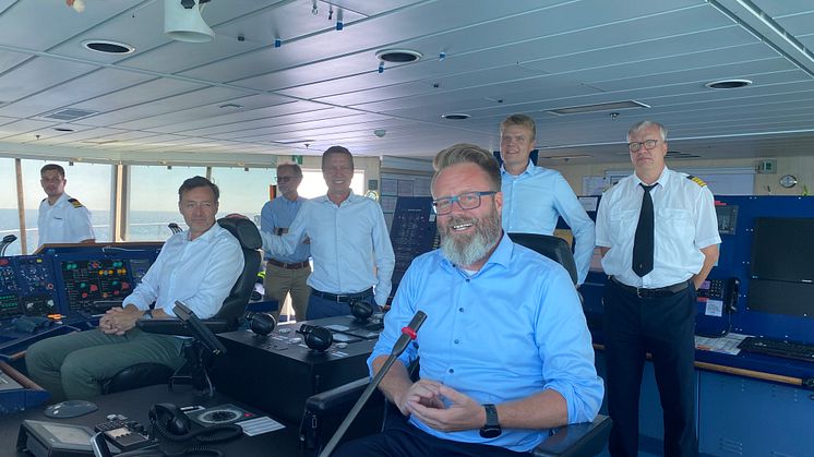 Scandlines begrüßt Wirtschafts- und Verkehrsminister Madsen an Bord