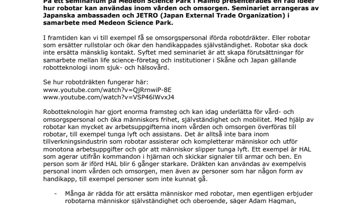 Vård- och omsorgspersonal i robotdräkt blir 6 gånger starkare