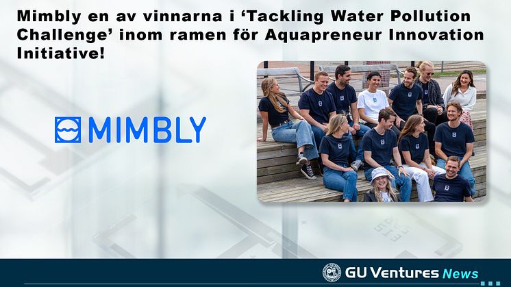 Mimbly en av vinnarna i ‘Tackling Water Pollution Challenge’ inom ramen för Aquapreneur Innovation Initiative!