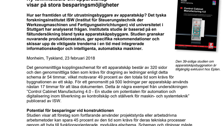 Ny teknikstudie om apparatskåp visar på stora besparingsmöjligheter