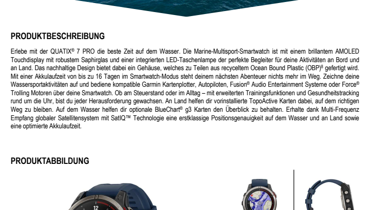 Datenblatt Garmin Quatix 7 Pro