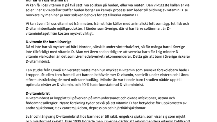 Pressmaterial Vitamin D