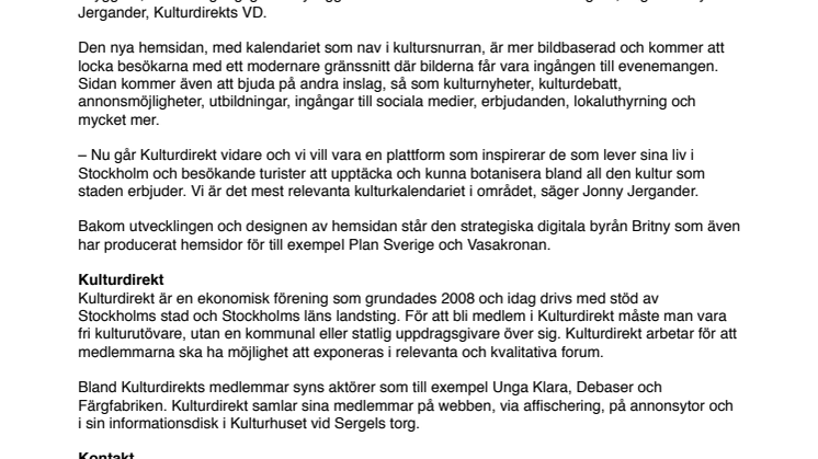 Kulturdirekts nya hemsida synliggör  Stockholms kulturliv ännu mer