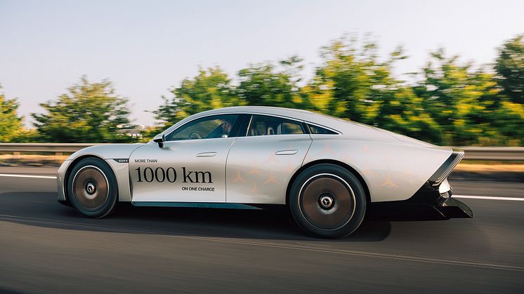 Mercedes VISION EQXX sætter ny rekord med 1.202 kilometer på én opladning