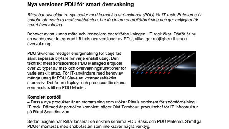 Nya versioner PDU för smart övervakning