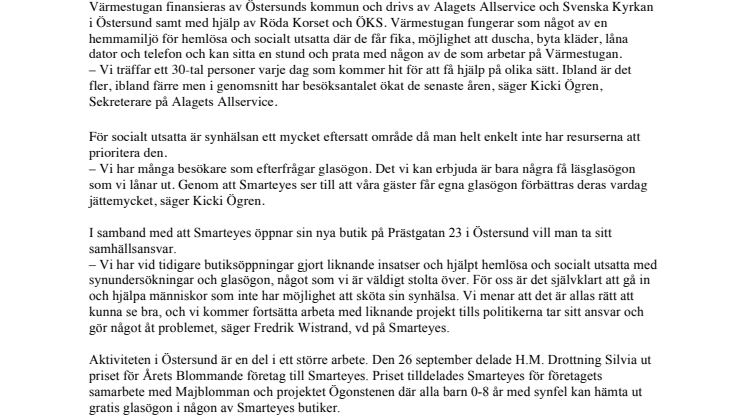 Ny butik: Smarteyes skänker glasögon till socialt utsatta i Östersund för upp till 400 000 kronor