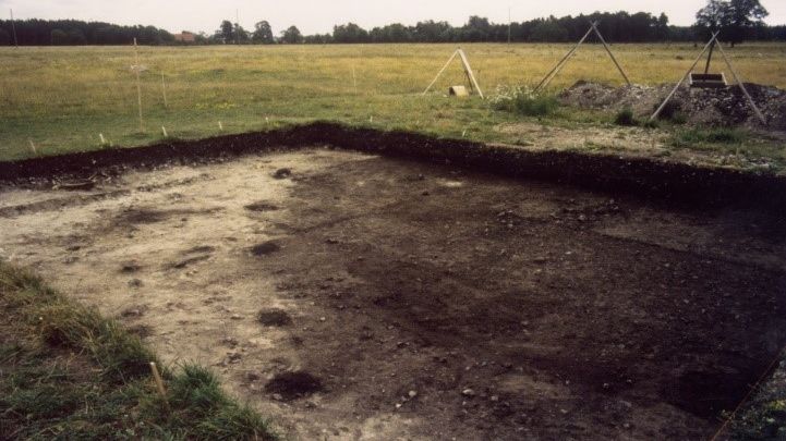 Boplatsen och gravfältet Ajvide ligger på Gotlands sydvästra kust. De "svarta ytorna" kan koppas till gravritualer. Foto Inger Österholm.