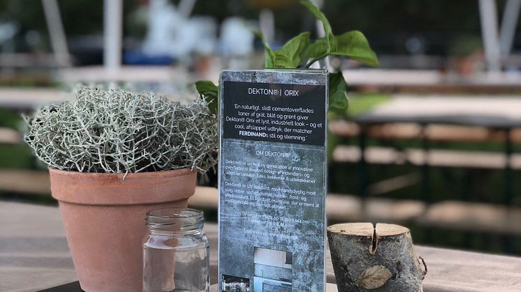 Dekton® Trilium, Kelya, Valterra och Orix som bänkskiva och bord, kan upplevas på nordens största matfestival, Food Festival, första helgen september.