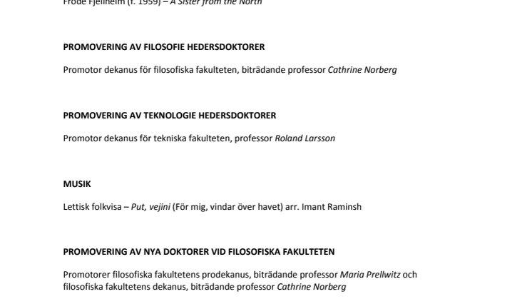 Program Akademisk hogtid