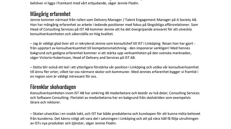 Hon är ISTs nya Head of Consulting Services