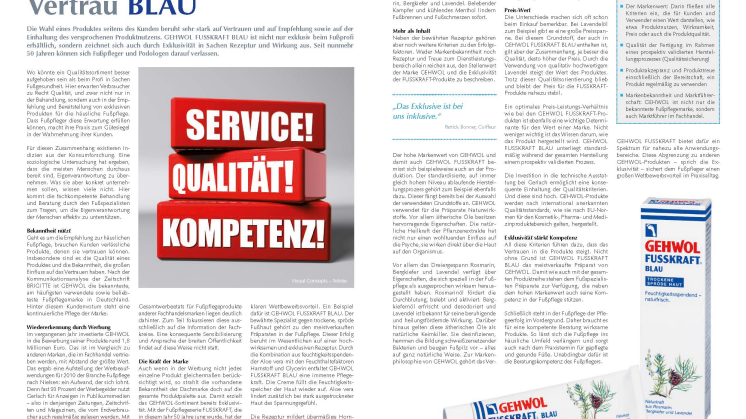50 Jahre GEHWOL FUSSKRAFT: Vertrau BLAU