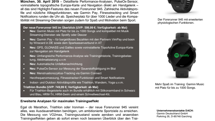Ambition par excellence: der Forerunner 945