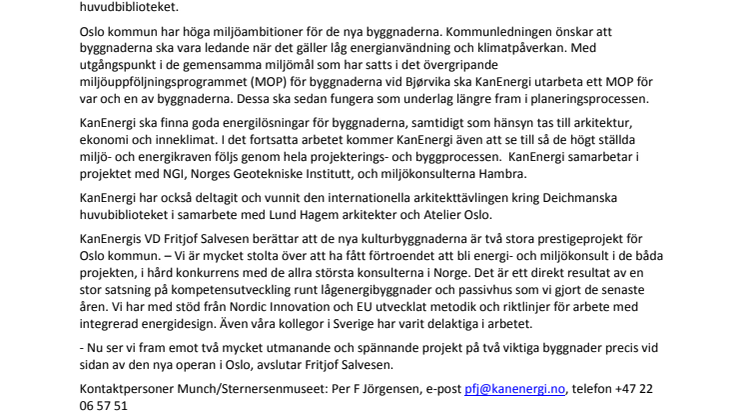 KanEnergi - miljö- och energikonsult för nya Munch/Sternersenmuseet i Oslo 
