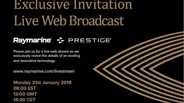 Join Raymarine and Prestige for the Live Announcement of an Innovative New Technology at boote Düsseldorf