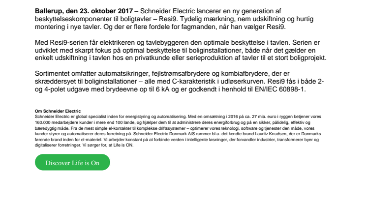 Tavlekomponenter udviklet specielt til boliger 
