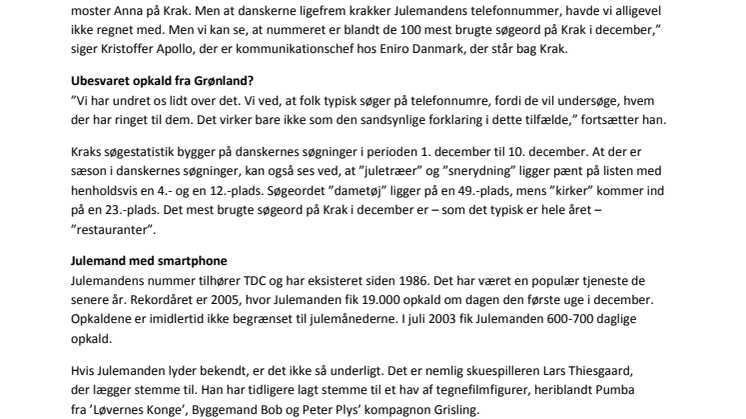 Danskerne krakker Julemanden 