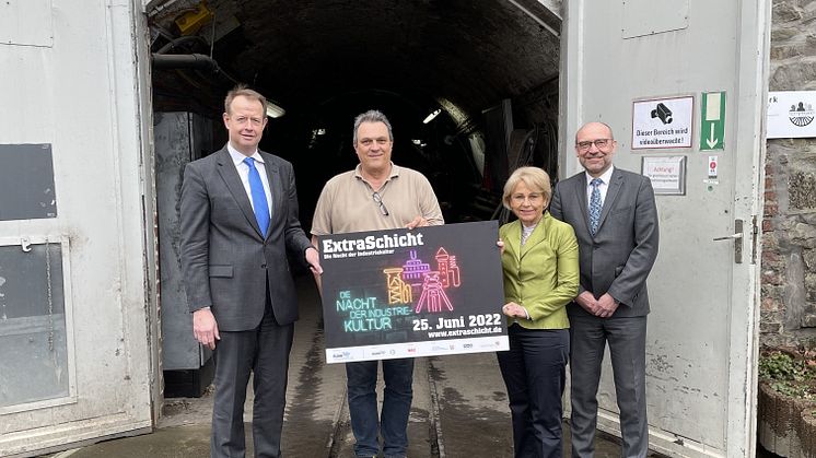 Freuen sich auf die ExtraSchicht: v.l.n.r.: Michael Kalthoff, Bernd-Uwe Seeger, Bärbel Bergerhoff-Wodopia, Axel Biermann  © Ruhr Tourismus