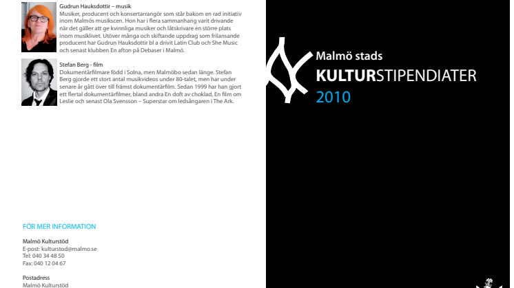 Malmö stads kulturstipendiater 2010