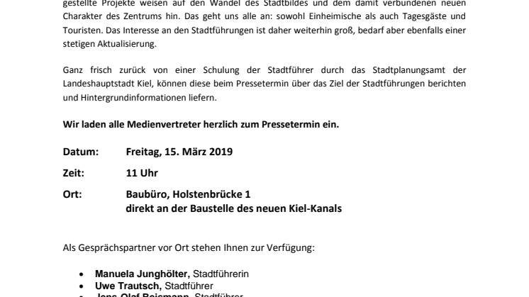 Einladung zum Pressetermin Innenstadt im Wandel