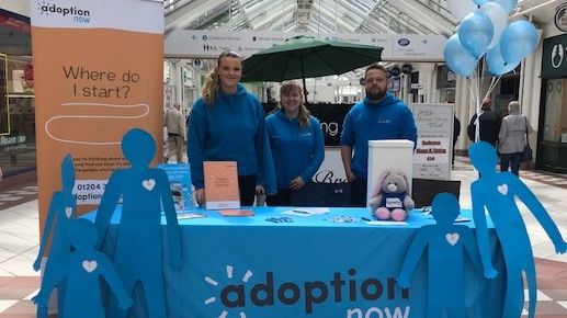 Adoption Now Team at the Millgate shopping centre in Bury