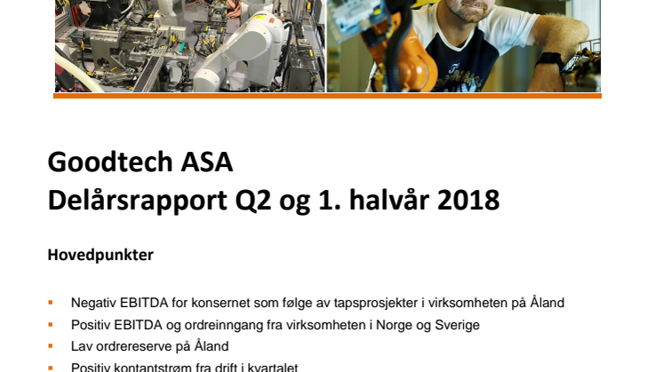 Kvartalsrapport Q2 og 1. halvår 2018