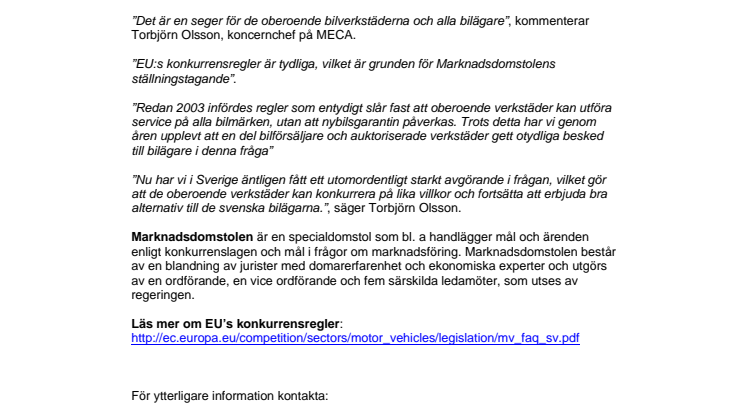 ”En seger för svenska oberoende bilverkstäder”