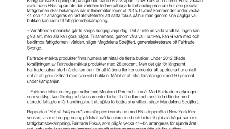 Fairtrade Fokus 2013 - Det här händer i Umeå