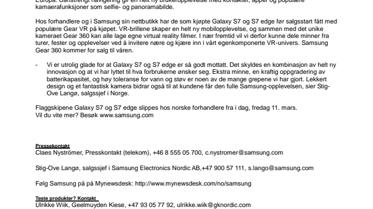 Aldri før har så mange forhåndsbestilt Samsung Galaxy S7 og S7 edge