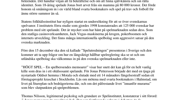 Ny bok med spelberoende i fokus