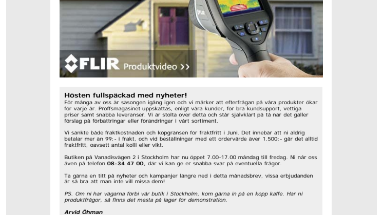 Nyhetsbrev Augusti - Värmekameror
