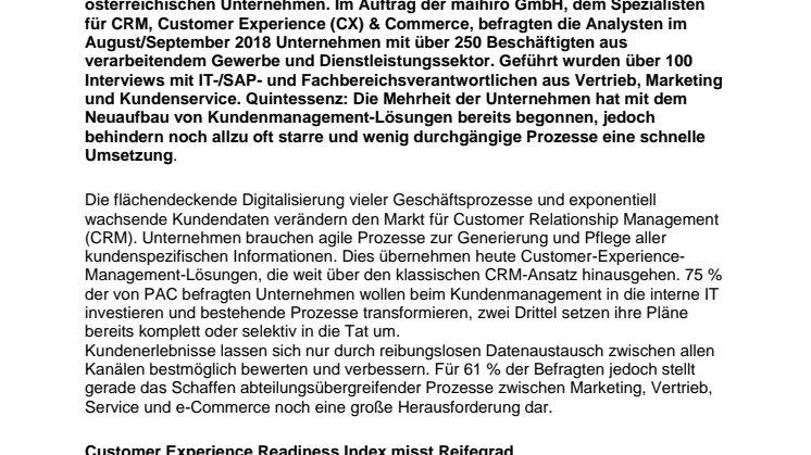Strategien und Herausforderungen im CRM: Neue Studie für Deutschland und Österreich  