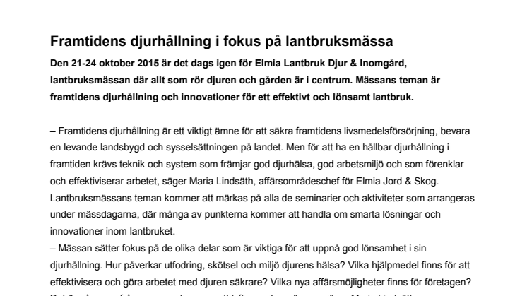 ​Framtidens djurhållning i fokus på lantbruksmässa