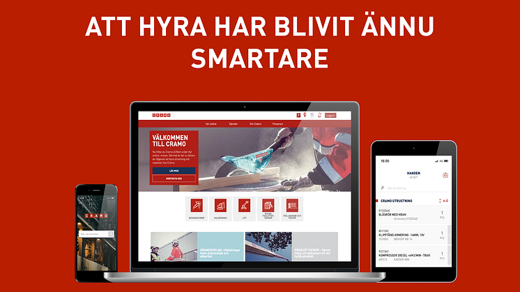Cramo lanserar nya digitala verktyg för smartare uthyrning och hantering av byggutrustning