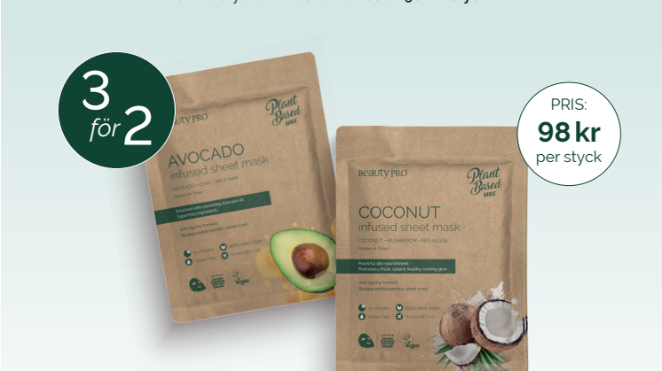 Just nu – 3 för 2 på alla Plant Based Sheet Masks