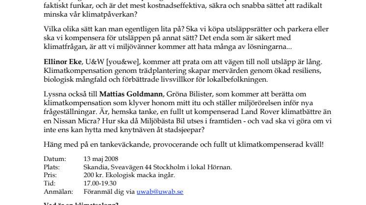 Parkera utsläppsrätter eller plantera träd... om klimat och kompensation