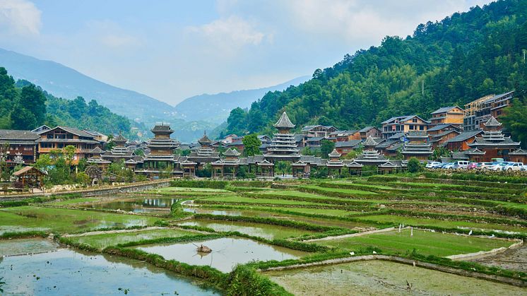 A village in the Province of Guizhou, China 