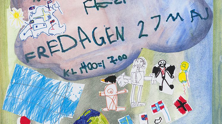 Affisch gjord av barnen på förskolan Mandelblomman