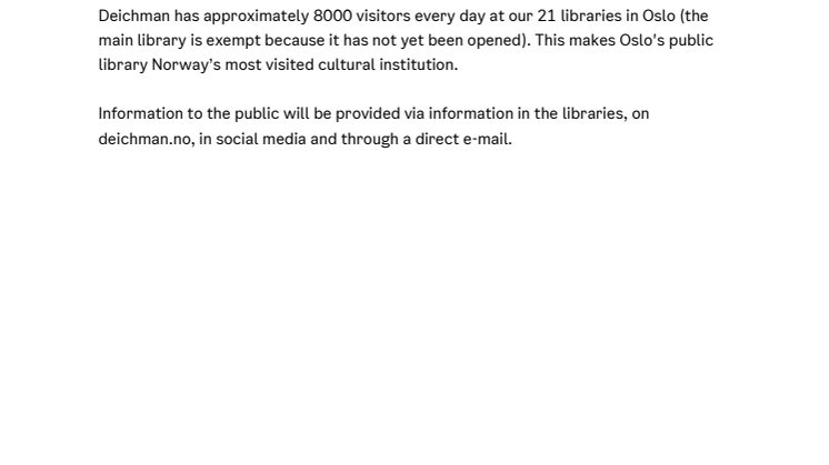 Press release: The public libraries in Oslo close down
