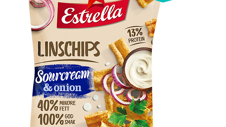 Linschips Sourcream & Onion 35 gram från Estrella, nyhet v4, 2020