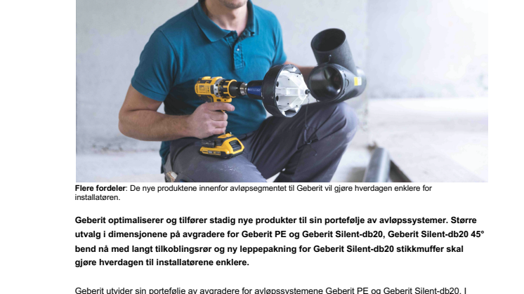 Geberits nye avløpsprodukter gir mer effektive installasjoner