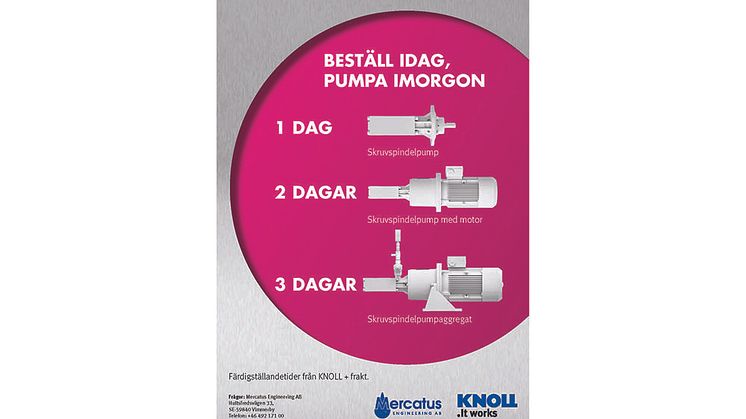 Beställ idag - pumpa i morgon!