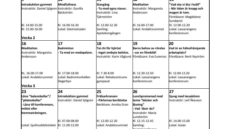 Kom igång-kalender januari 2012