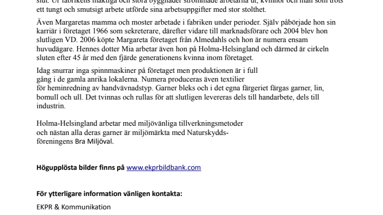 Holma-Helsingland – 113 år av helsinsk textilkultur och hantverkstradition