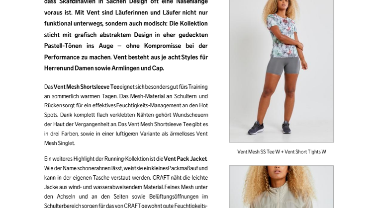 Frisch und funktional: Running-Kollektion Vent