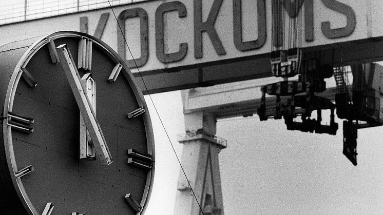 Kockumskranen 1986. Foto: Torbjörn Carlson/Bilder i Syd