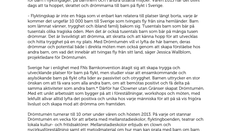 Drömturnén: Unikt projekt för barn på flykt i Sverige